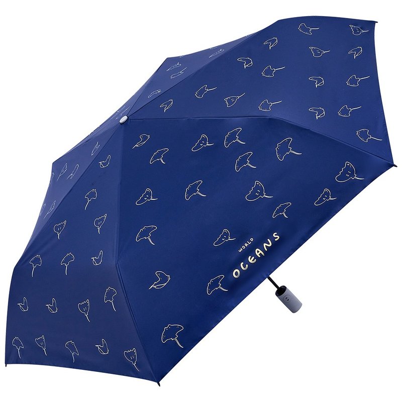 Airlight_Slim 海洋故事 全遮光 安全自开收 彩胶防晒 阳伞 - 雨伞/雨衣 - 其他材质 蓝色