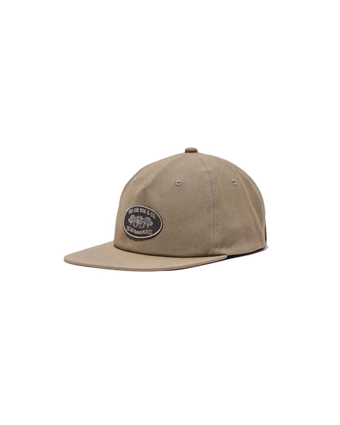 H.W.Dog&Co. Ball Cap 五片式棱角刺绣贴布帽款/卡其色 - 帽子 - 其他材质 多色