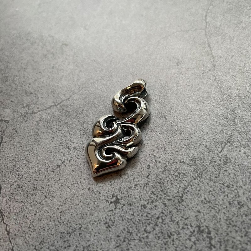 莲生系列【赤雾云行】925纯银坠饰(单坠)母亲节祝福礼物 - 项链 - 纯银 银色