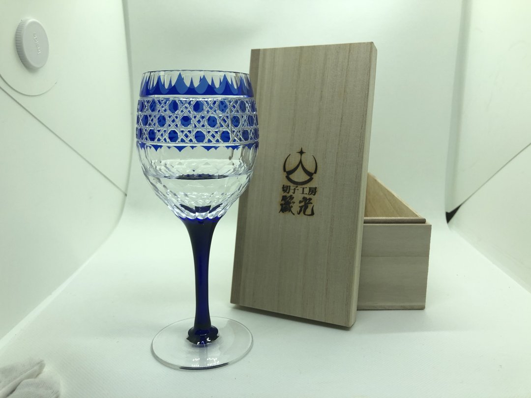 Star anise and hexagonal wine glass - 酒杯/酒器 - 玻璃 蓝色