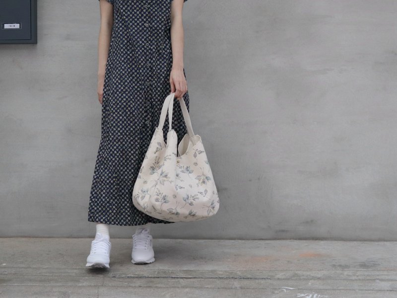 山香圆 肩背包   手提包 肩背包 日本布 - 手提包/手提袋 - 棉．麻 白色