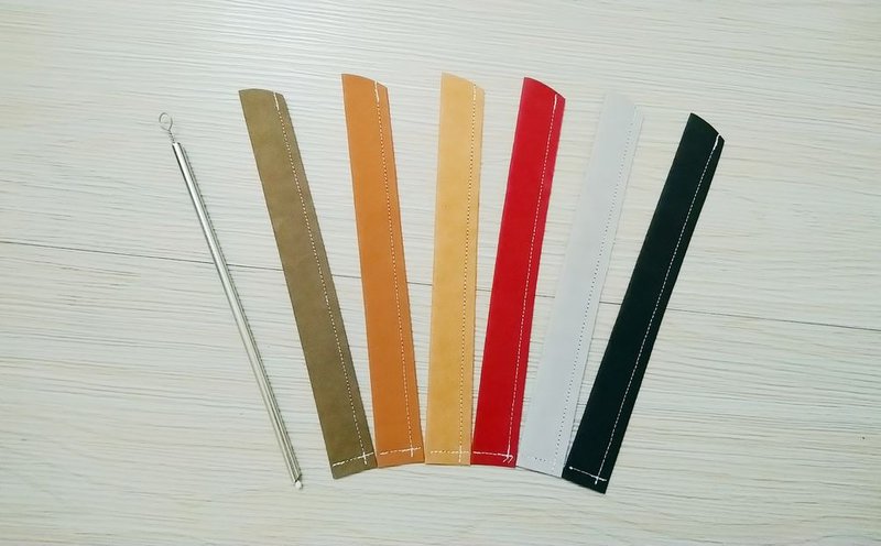 环保水洗牛皮纸 防水可水洗 吸管+刷子收纳袋 /组 - 收纳用品 - 防水材质 