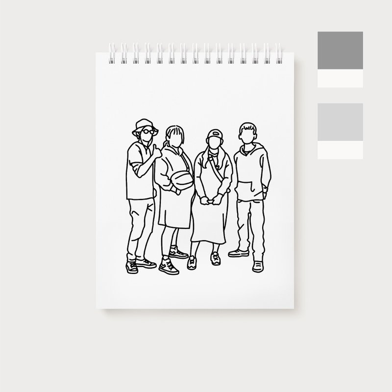 【定制化】似颜绘电子档 x 简约线条 - 电子手绘真人画像/绘画/插画 - 其他材质 