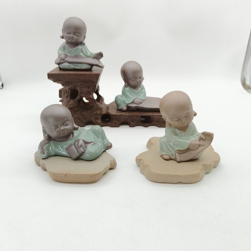 陶制琴棋书画小沙弥 - 玩偶/公仔 - 陶 