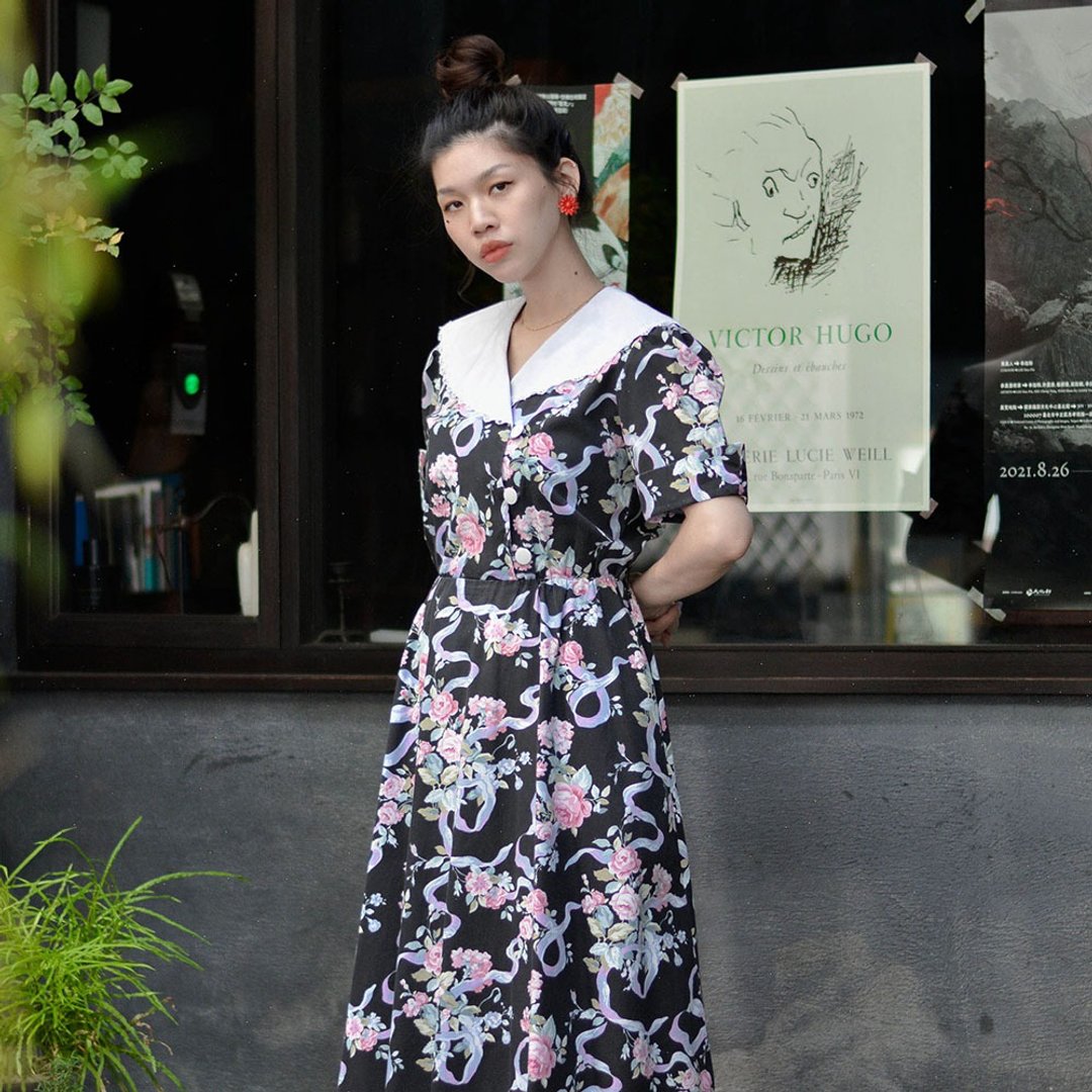 变身玫瑰 |  欧风古着短袖洋服 - 洋装/连衣裙 - 其他材质 