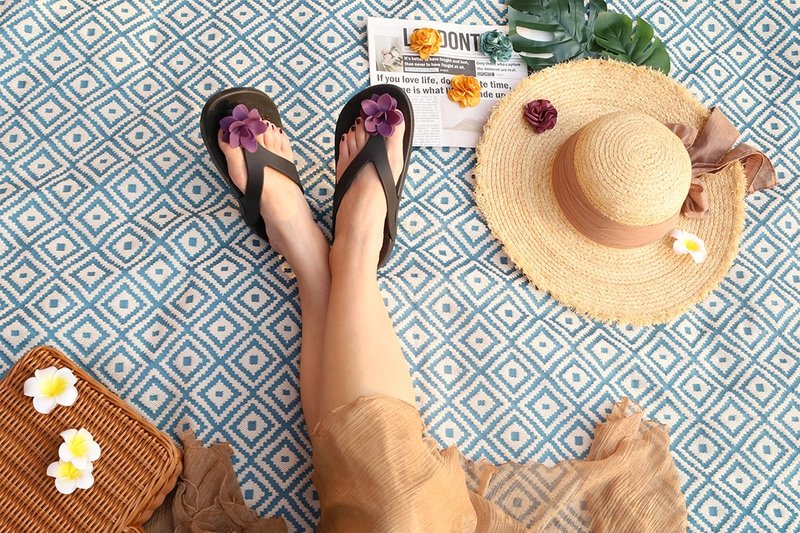 专利设计女王花机能美脚凉拖鞋 - 男女凉鞋 - 硅胶 紫色