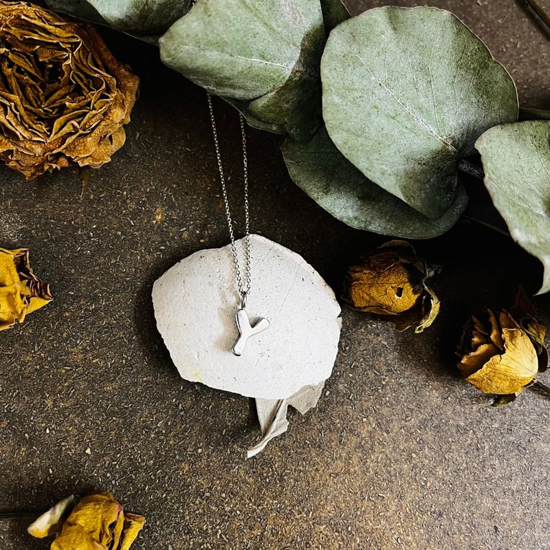 字母链/可订制属于自己的字母 - 项链 - 纯银 银色