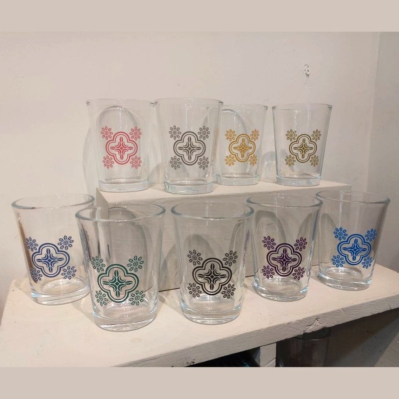 海棠花纹热炒杯 - 酒杯/酒器 - 玻璃 多色