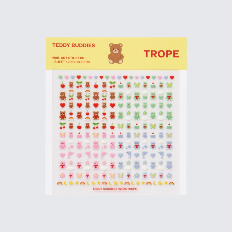 TROPE Teddy Buddies 小熊童伴 • 美甲贴纸 - 贴纸 - 塑料 
