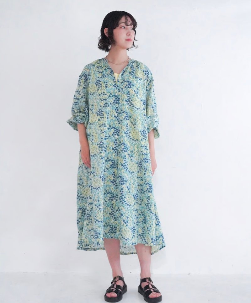 可两穿的万能设计，party 卡迪布开襟衬衫洋装 navy - 洋装/连衣裙 - 棉．麻 蓝色