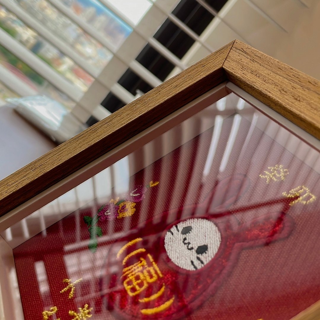 【个人化定制】刺绣画 - 画框/相框 - 绣线 白色