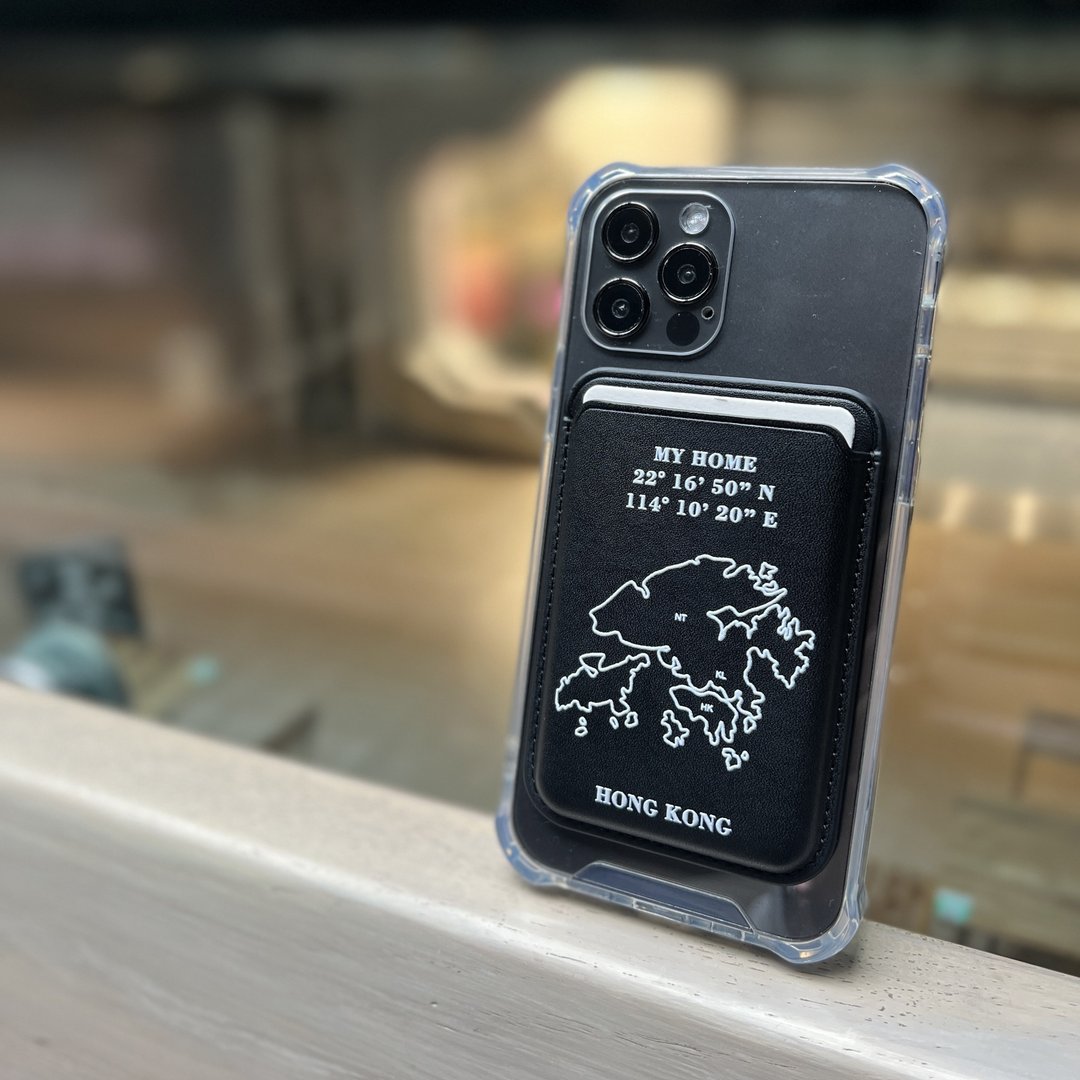 【香港地图MY HOME】iPhone吸磁卡套(附送手机壳) - 手机壳/手机套 - 人造皮革 咖啡色
