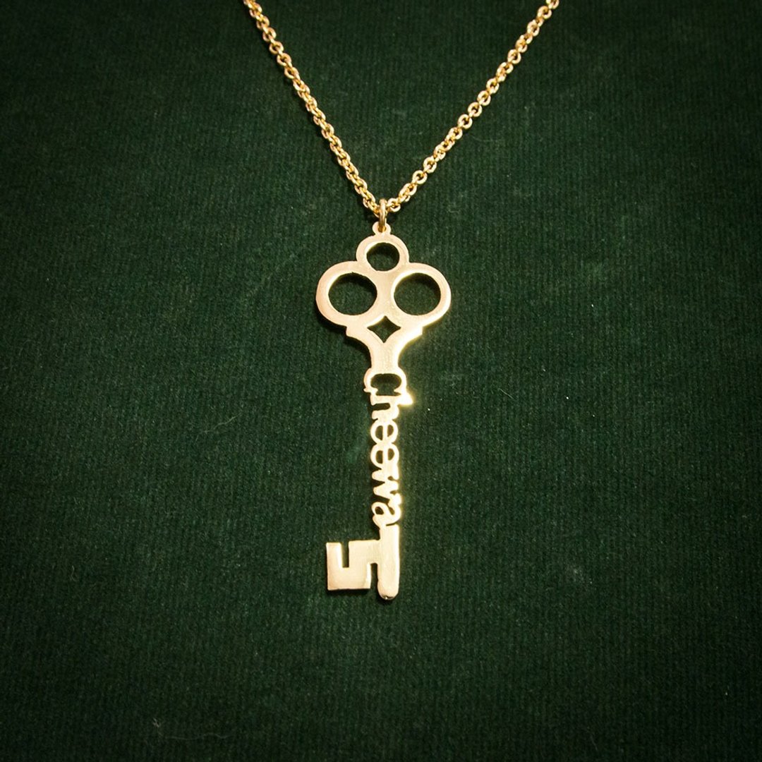 Custom key name necklace goldplate - 项链 - 铜/黄铜 金色
