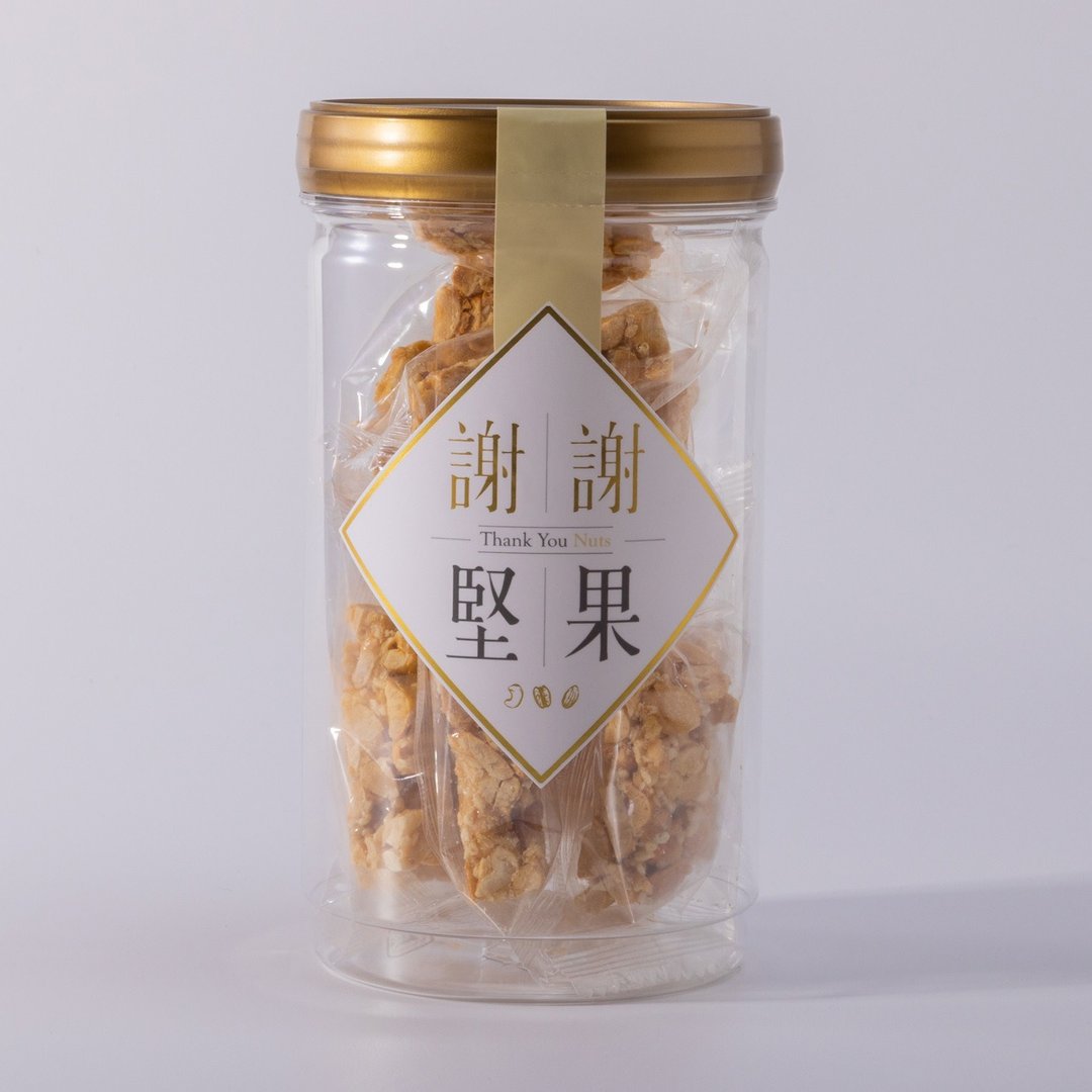 【花生芝麻糖】(密封罐)(严选素食零嘴)(香脆轻甜齿颊留香)(奶素) - 零食/点心 - 塑料 金色