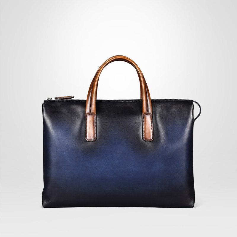 patina手工擦色男朋友礼物手提包复古时尚公文包大容量电脑包 - 手提包/手提袋 - 真皮 多色