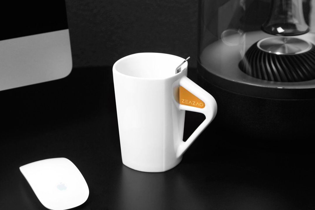 致在杯暗藏磁铁能吸附勺子的马克杯设计师原创品牌红点奖获奖产品 - 咖啡杯/马克杯 - 瓷 白色