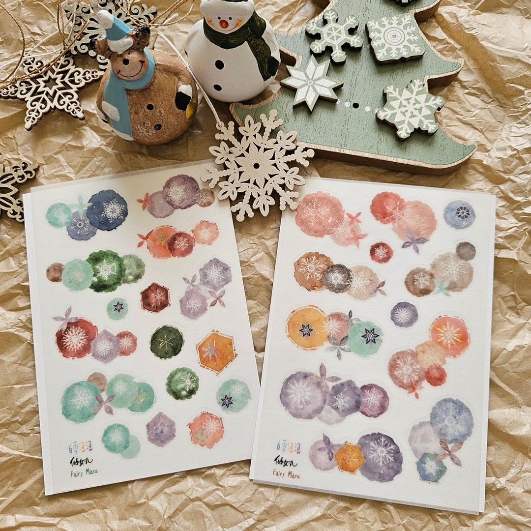 白雪泡泡-转印贴纸(2张一套) - 贴纸 - 纸 