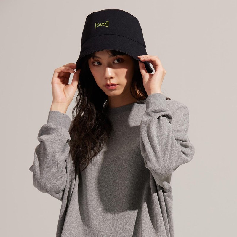 【圣诞礼物】REBOOT动能-衍缝铺棉渔夫帽-黑 - 帽子 - 聚酯纤维 黑色