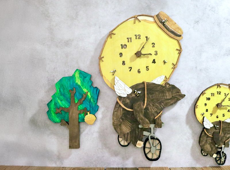 蜂蜜小偷 大型时钟 木制 挂钟 - 时钟/闹钟 - 木头 黄色