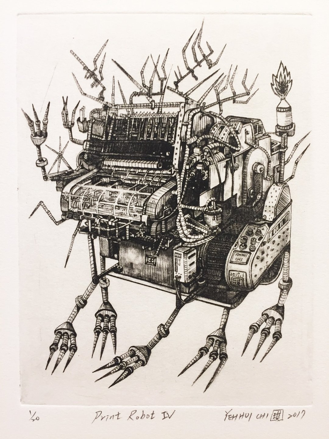 原作版画 -print robot IV- 叶慧琪  - 海报/装饰画/版画 - 纸 黑色