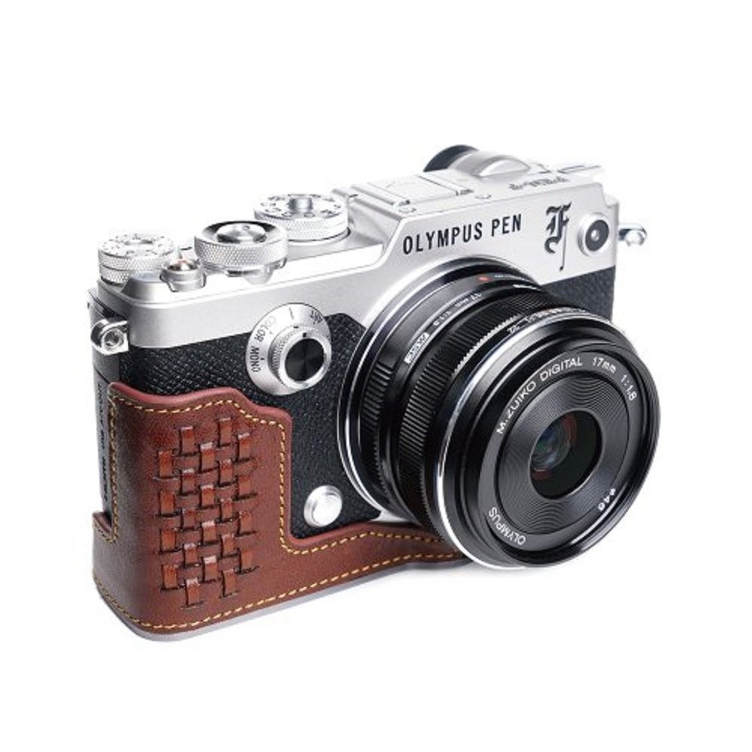 适用机型OLYMPUS PEN-F  意大利皮革编织相机底座 - 相机包/相机袋 - 真皮 多色