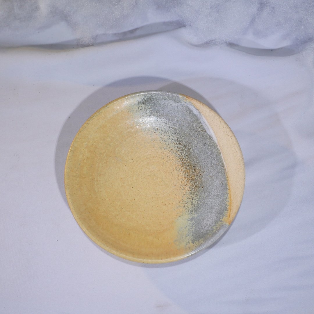 穗雨眉月陶盘约Ø12.3 cm - 浅碟/小碟子 - 陶 蓝色