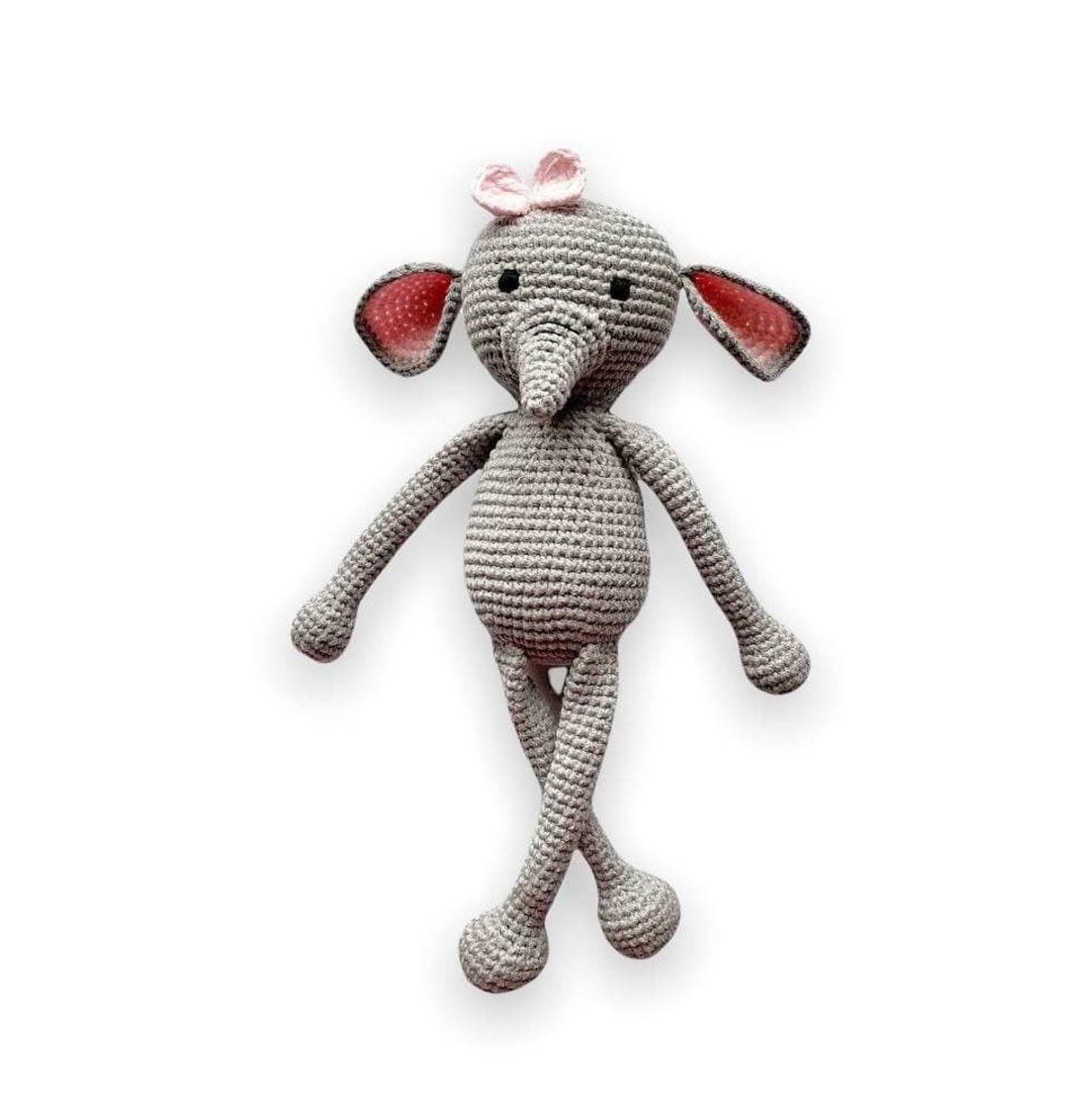 Crochet amigurumi elephant pattern, Crochet animal pattern, pdf tutorial - 编织/刺绣/羊毛毡/裁缝 - 绣线 灰色