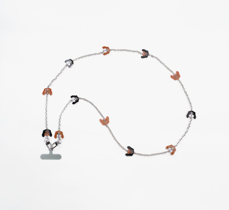 斜背电话挂绳 - 骑士国王查尔斯猎犬(全四色) - 手机配件 - 其他金属 多色