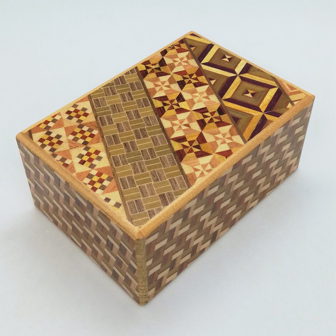 4 sun 14 steps Japanese puzzle box Himitsu-bako Hakone Yosegi-zaiku Japan - 其他 - 木头 