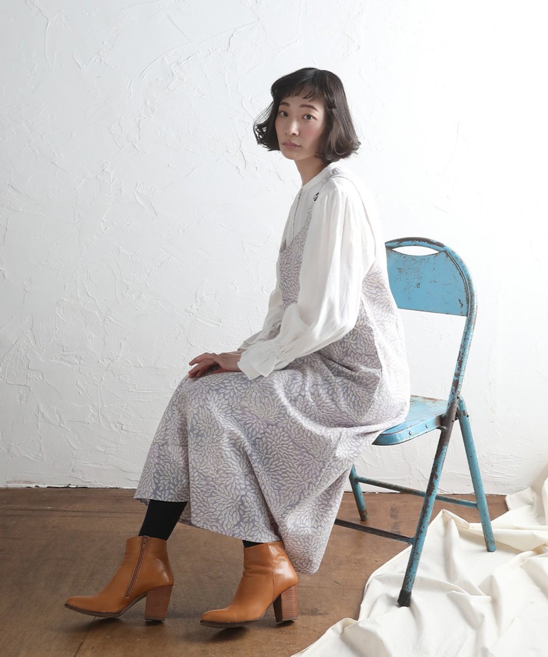 Petal cotton caddy jumper skirt - 洋装/连衣裙 - 棉 