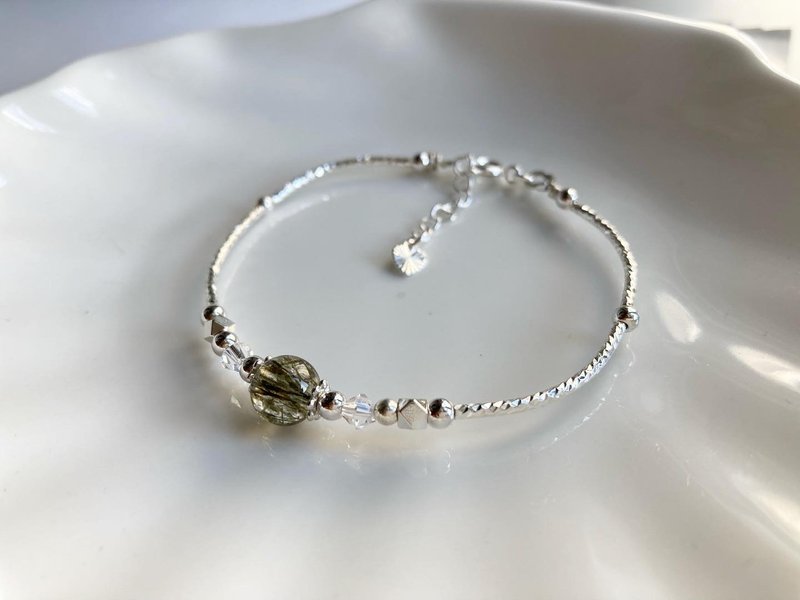 提升事业运 设计高贵简单 礼物佳选 绿发碧玺单颗水晶手环 - 手链/手环 - 水晶 