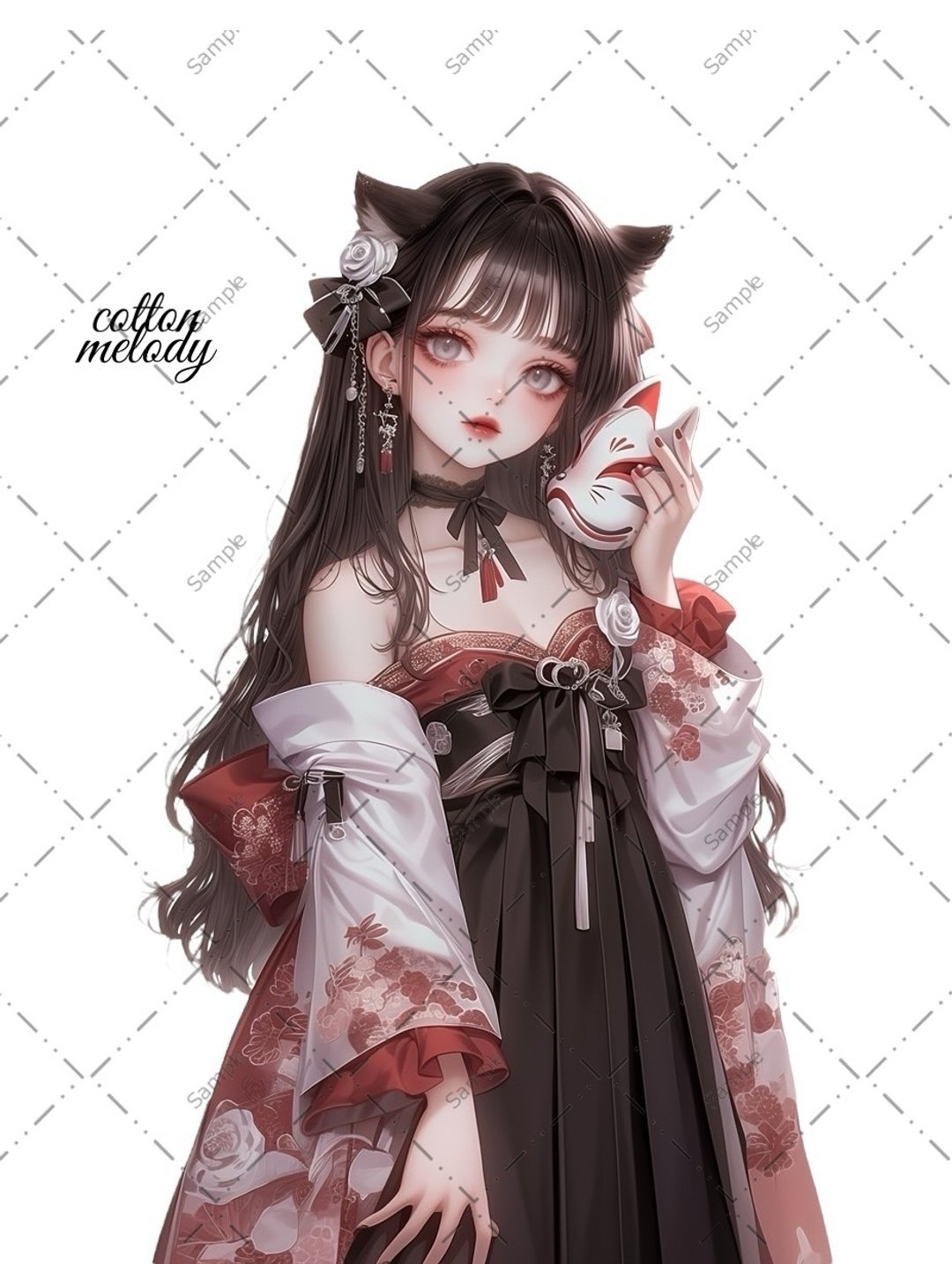 original sticker no.1492 人物贴纸 原创贴纸 人像贴纸 女孩贴纸 原创人物贴纸 - 贴纸 - 纸 