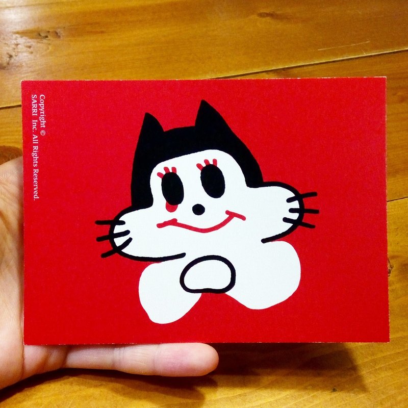感动的猫 (可制作A3大小的海报) 生日卡 设计 着色 插画 绘本 卡片 万用卡 艺术 爱 特别 有趣 怪 特色 怪异 可爱 台湾  - 卡片/明信片 - 纸 红色