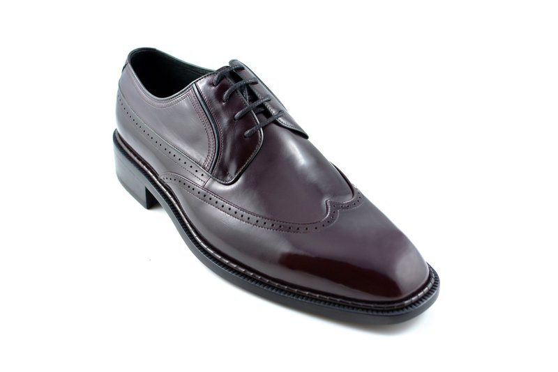 三节翼纹德比鞋 袋鼠皮 红棕 精雕边－绅士鞋 皮鞋 皮底鞋 - 男款皮鞋 - 真皮 红色