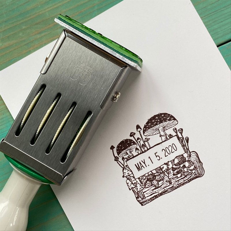 日期滚轮印章 蘑菇之日 - 印章/印台 - 橡胶 