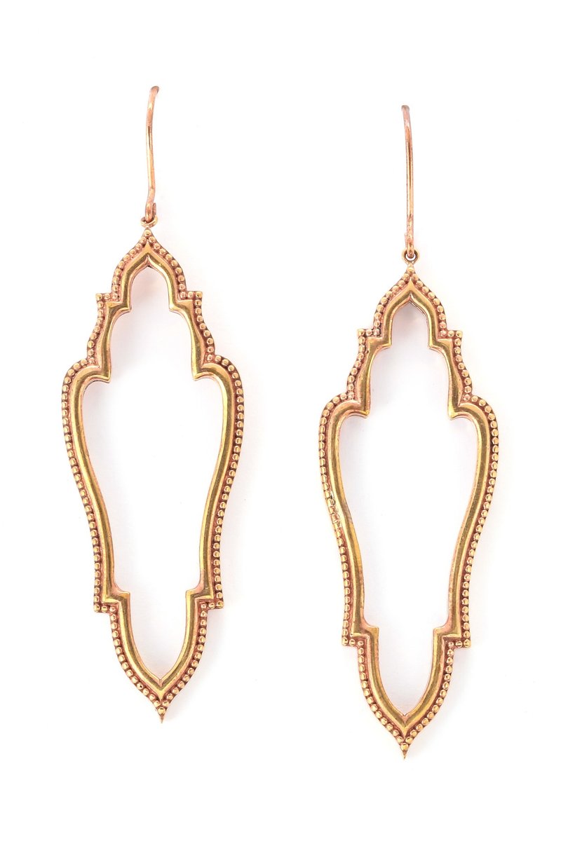 【毕业礼物】【圣诞礼盒】纯铜电玫瑰金耳勾垂坠耳勾耳环/耳夹 - 耳环/耳夹 - 铜/黄铜 金色