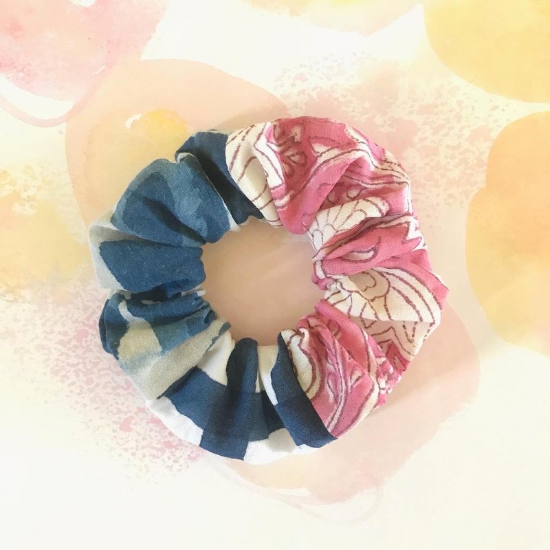 STEP BY STEP。木刻印染。天然染。发圈。 - 发饰 - 棉．麻 多色