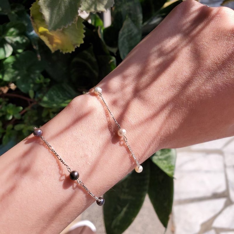 黑珍珠手链 - 手链/手环 - 珍珠 白色