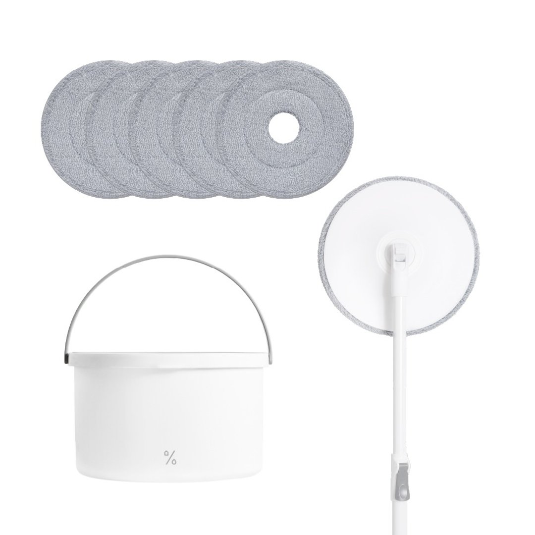 SPIN MOP 净污分离高效旋转拖把+替换拖布5入 - 其他 - 其他材质 白色