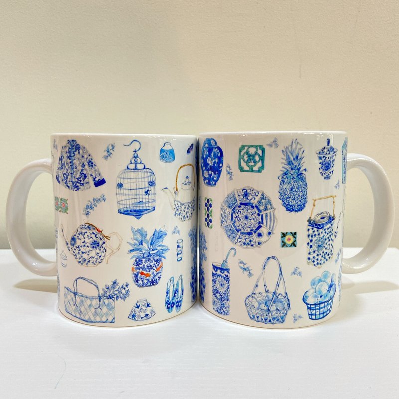 马克杯  台湾蓝白风 - 咖啡杯/马克杯 - 陶 蓝色