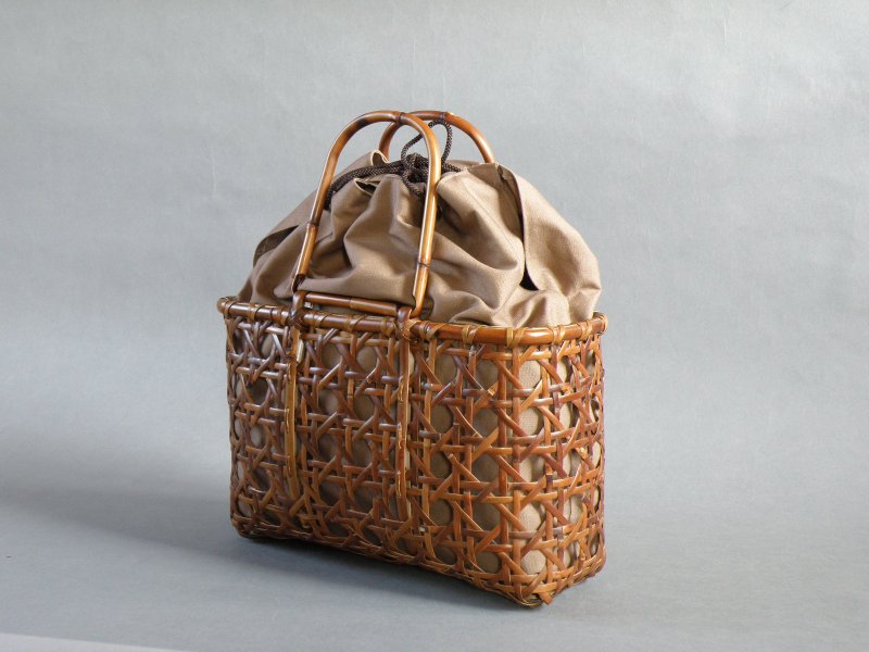 Bamboo basket bag basketbag Eight braid roof bamboo bamboo bamboo smoke Chishima bamboo - 手提包/手提袋 - 竹 咖啡色