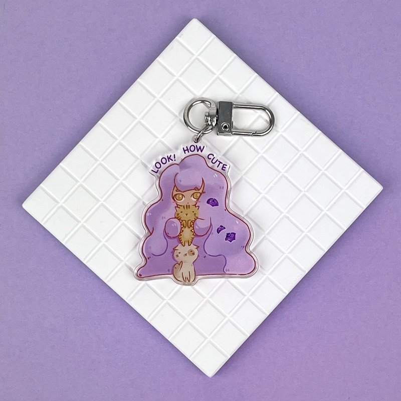 蓝莓奶昔吊饰 - 钥匙链/钥匙包 - 压克力 