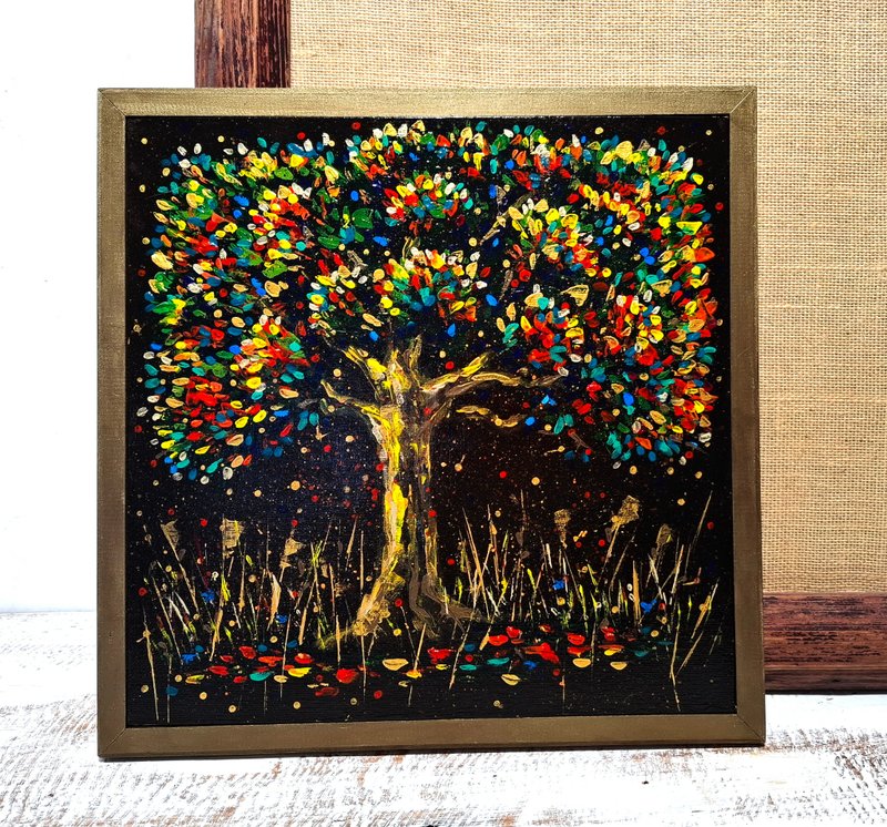 压克力画《生命之树》画布板带框 - 墙贴/壁贴 - 其他材质 多色