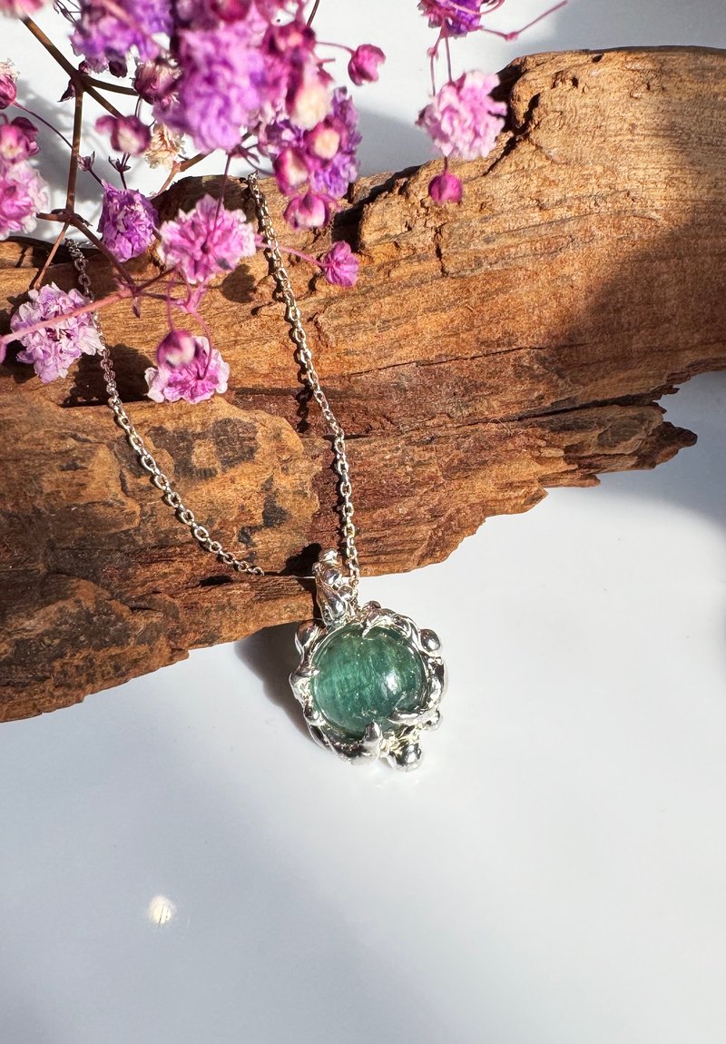 玥心时尚宝石 猫眼蓝绿碧玺 手工银坠 EssyJewelry - 项链 - 纯银 蓝色