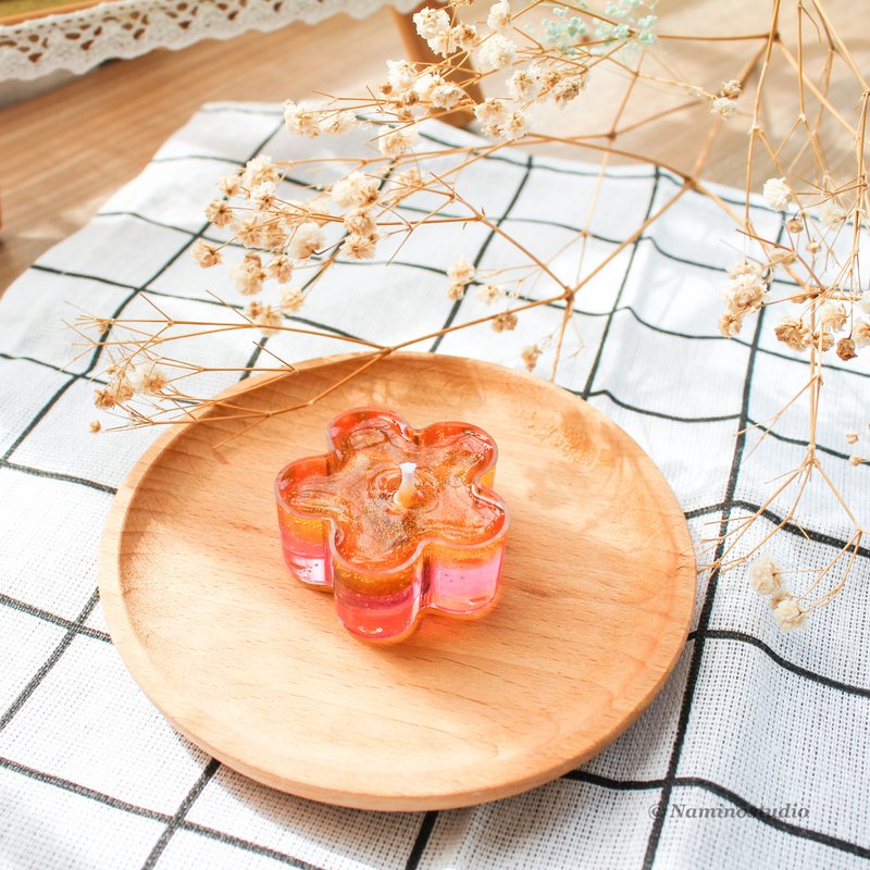 Glitter Gel Candle, Flower series - 蜡烛/烛台 - 其他材质 橘色