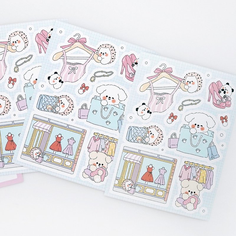 购物日贴纸（线条贴纸） - 贴纸 - 纸 