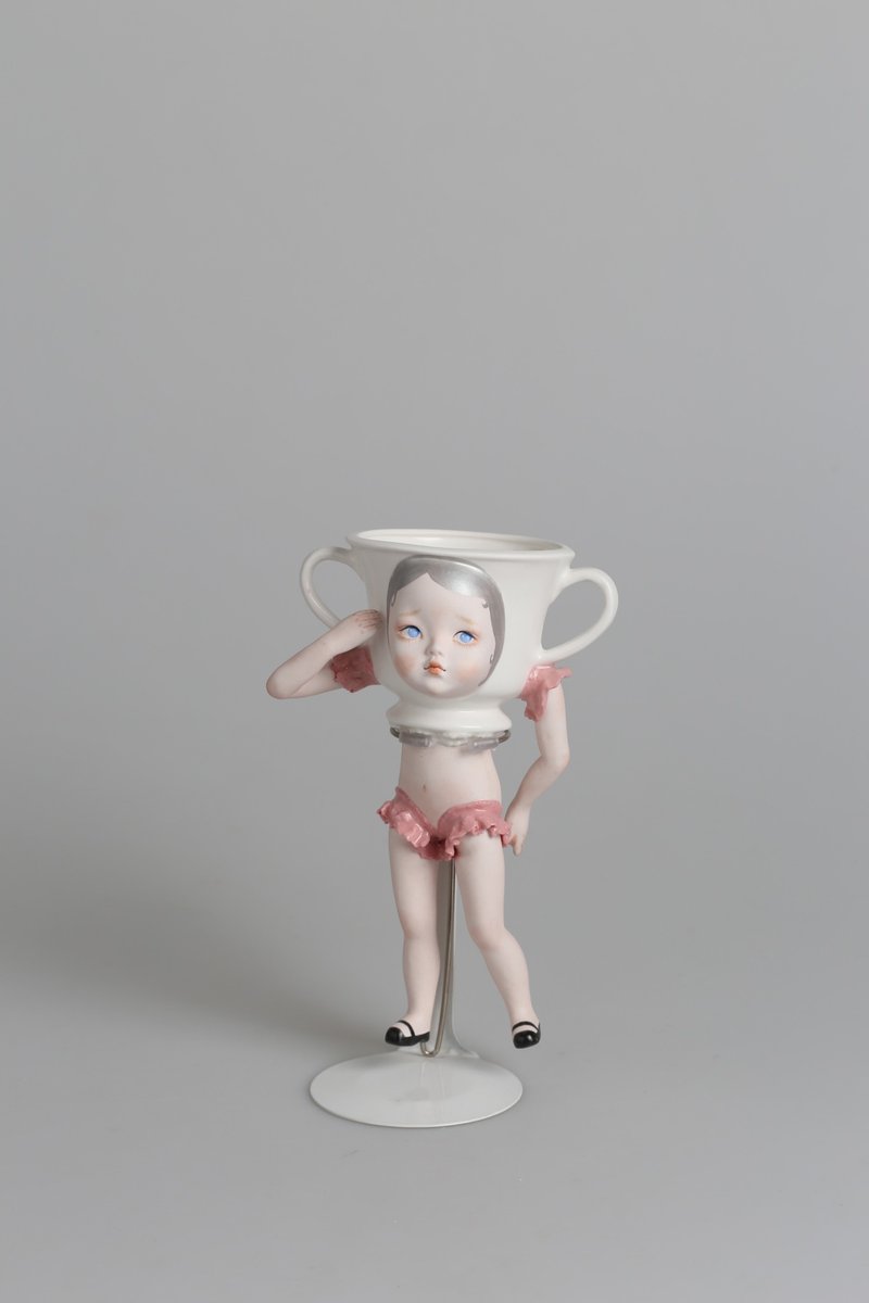 Hajju cup Les Bourgeois de Calais 02(仅一个) - 花瓶/陶器 - 瓷 粉红色