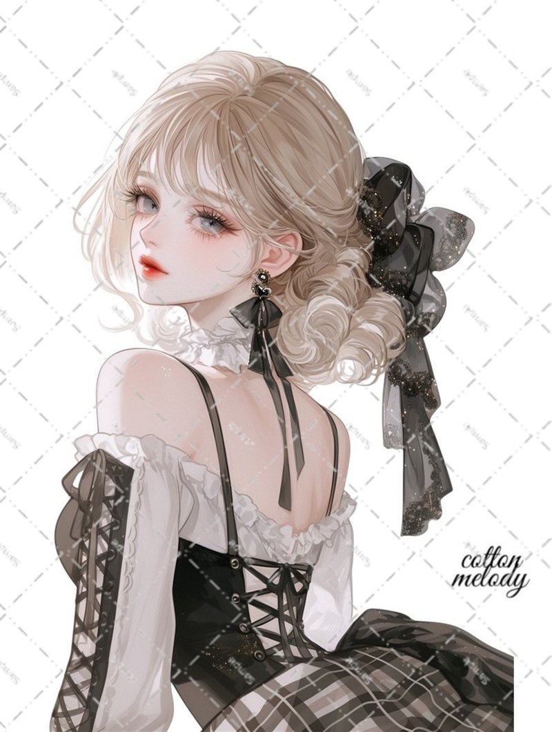 original sticker no.6251 人物贴纸 原创贴纸 人物贴纸 女孩贴纸 原创人物贴纸 - 贴纸 - 纸 