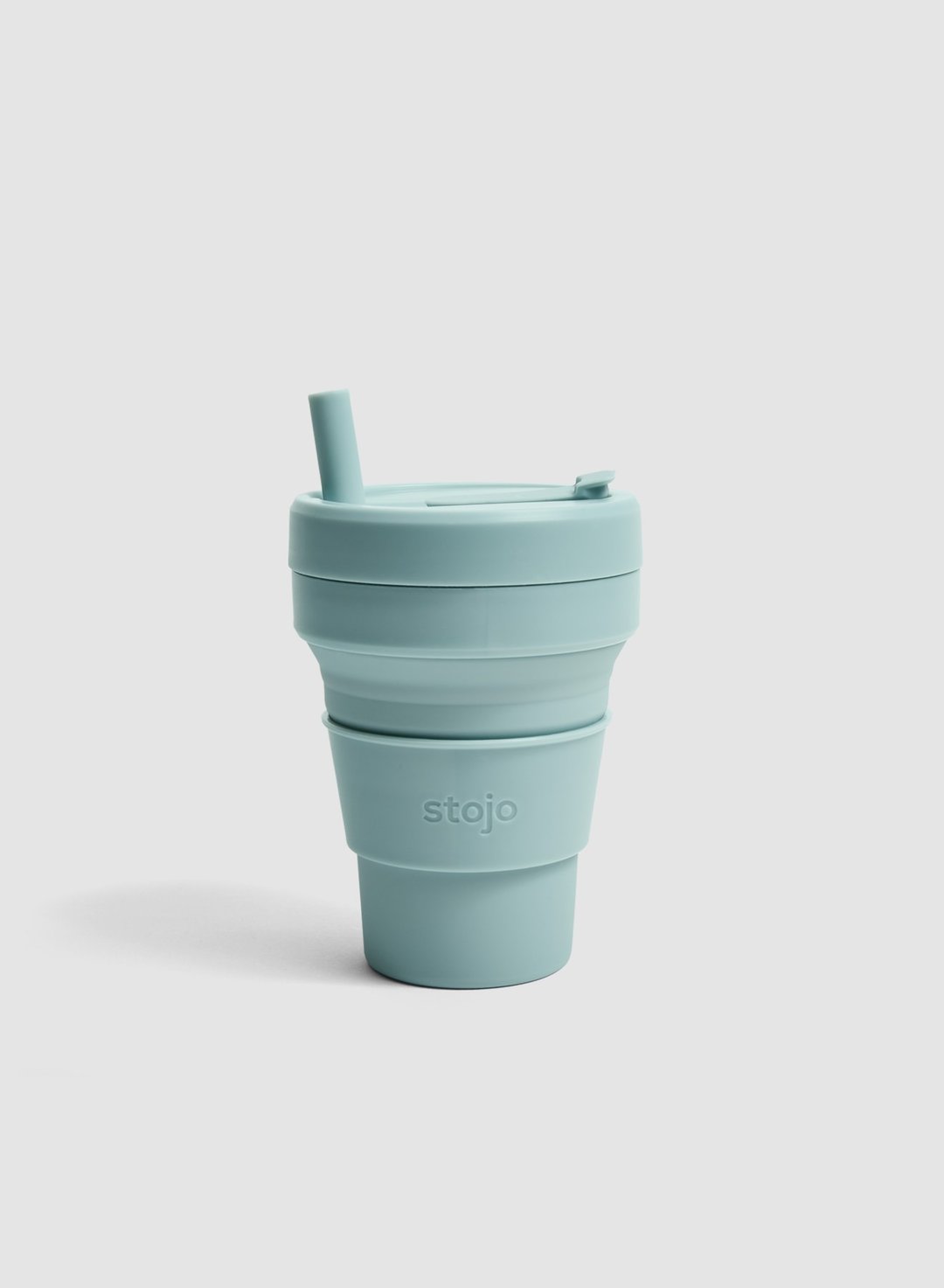 Stojo -环保高耐热硅胶折叠杯 16oz-海蓝宝色 - 咖啡杯/马克杯 - 硅胶 蓝色