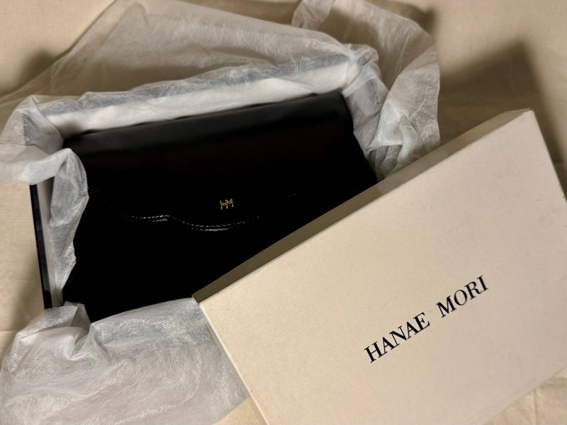 森英惠Hane Mori 含盒肩背/手拿包 - 侧背包/斜挎包 - 真皮 黑色